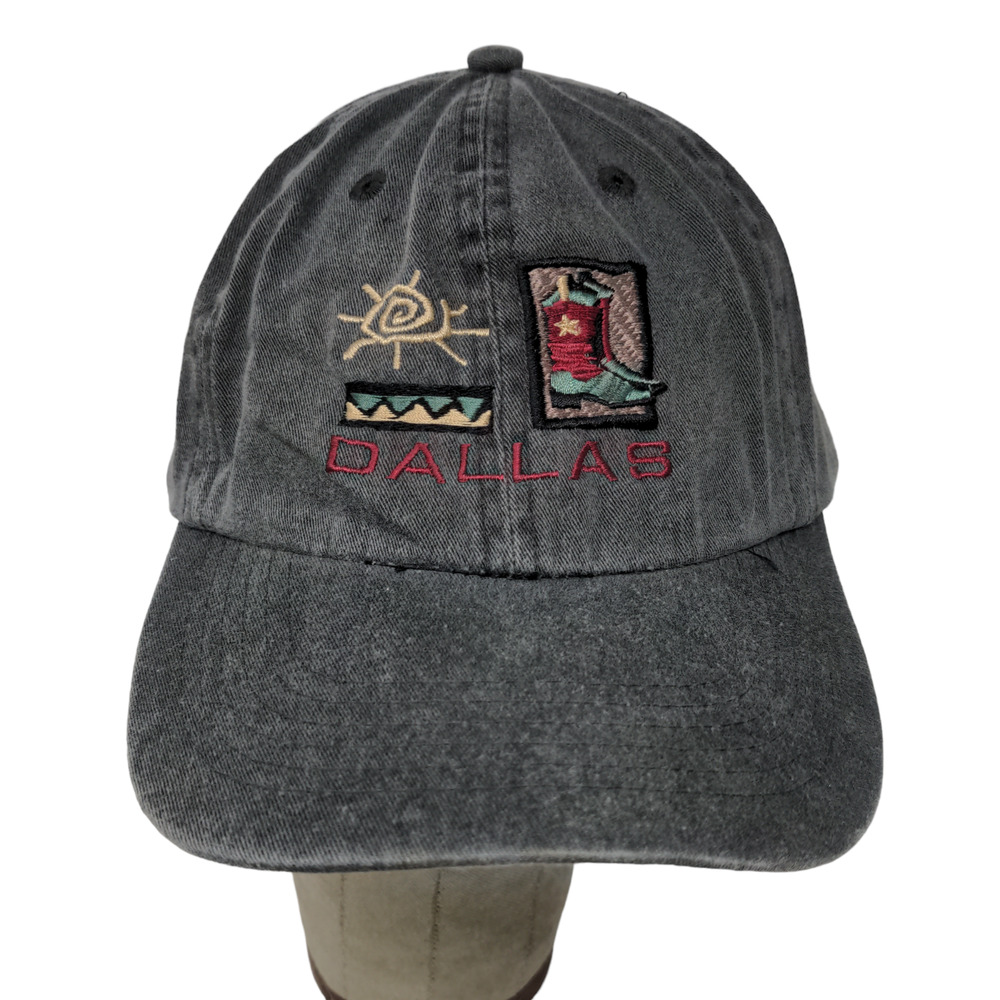 EXP Headwear Dallas Texas Slideback Hat Gray Adjustable Embroidered Logo